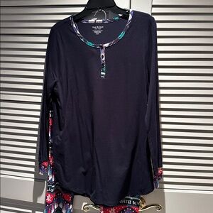 Christmas family pajamas Sz M x2, Lg, XL Navy Top , printed bottoms NWT